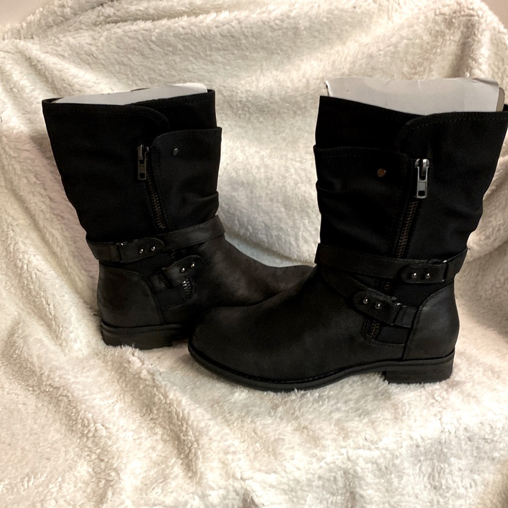 Lane Brant Size 9w Black Moto boot.  Never Worn!